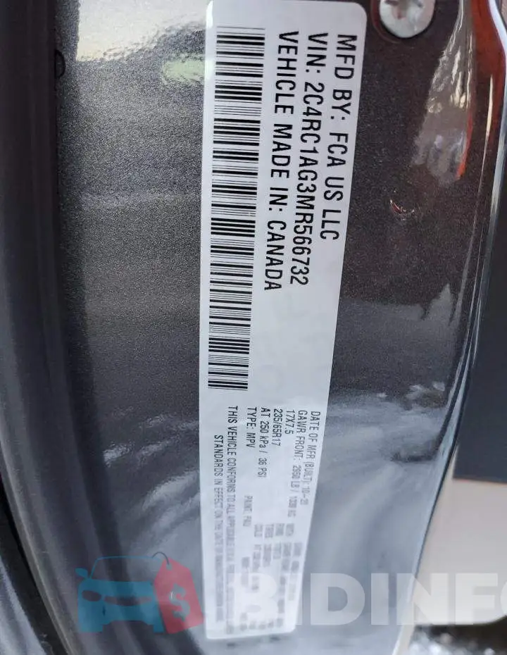 2C4RC1AG3MR566732 Photo# 10