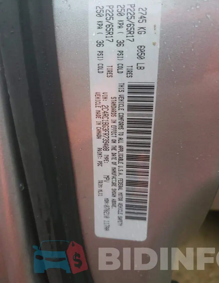 2C4RC1BG3FR739408 Photo# 13
