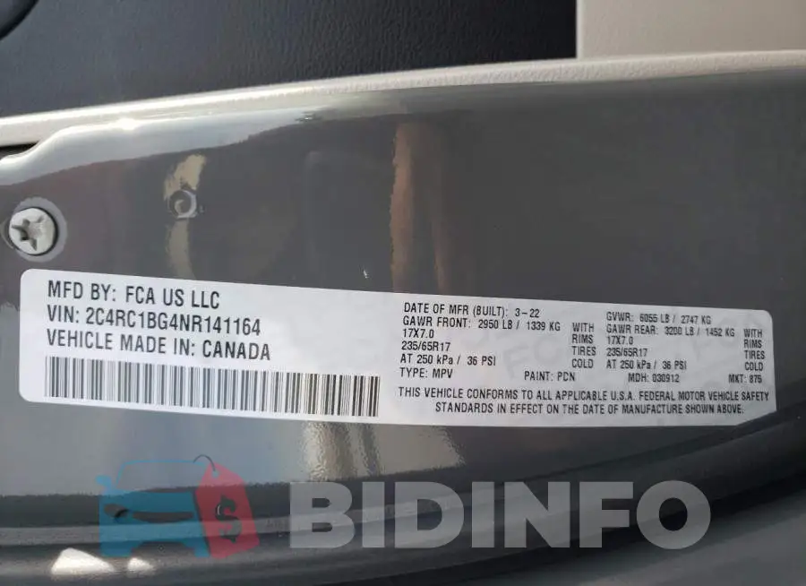 2C4RC1BG4NR141164 Photo# 13