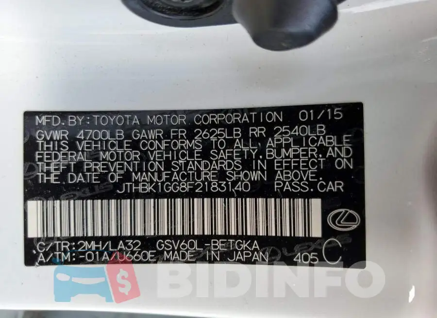 JTHBK1GG8F2183140 Photo# 12