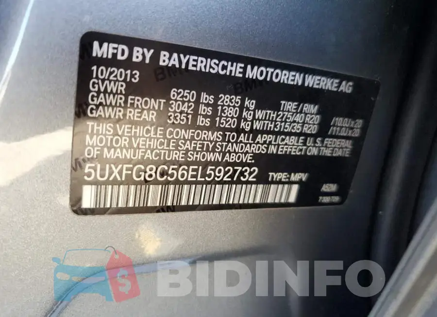 5UXFG8C56EL592732 Photo# 12
