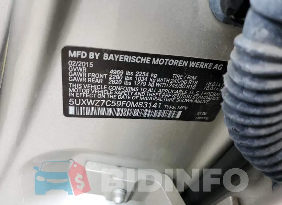5UXWZ7C59F0M83141 Photo# 12
