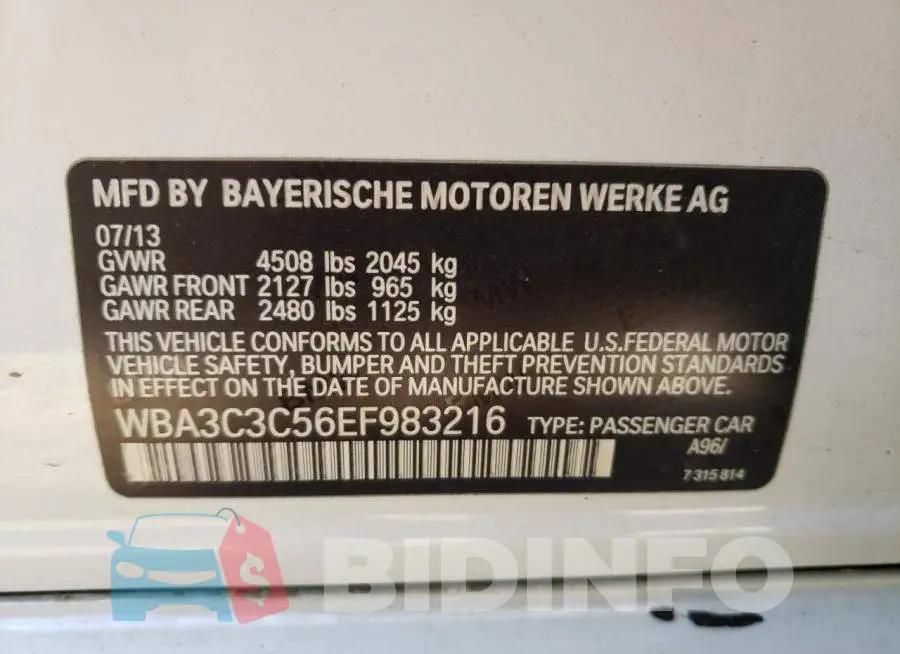 WBA3C3C56EF983216 Photo# 12