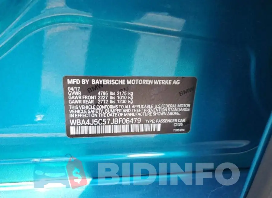 WBA4J5C57JBF06479 Photo# 12