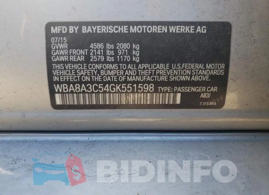 WBA8A3C54GK551598 Photo# 12