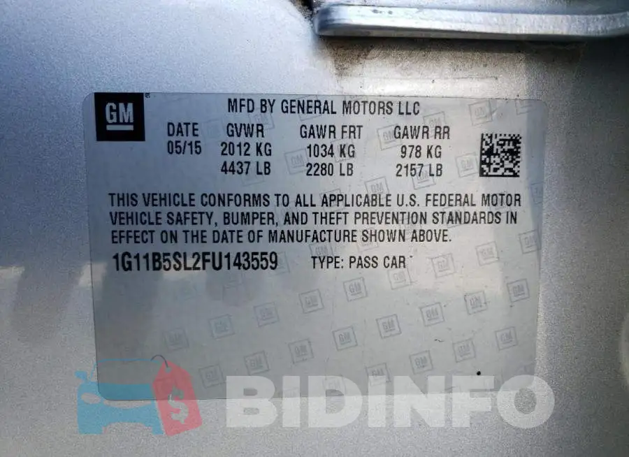 1G11B5SL2FU143559 Photo# 12