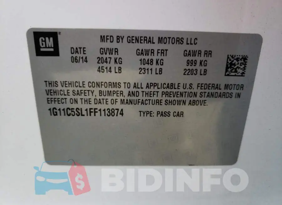 1G11C5SL1FF113874 Photo# 13