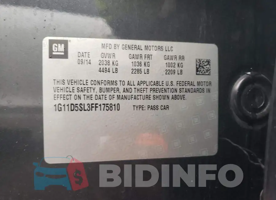 1G11D5SL3FF175810 Photo# 12
