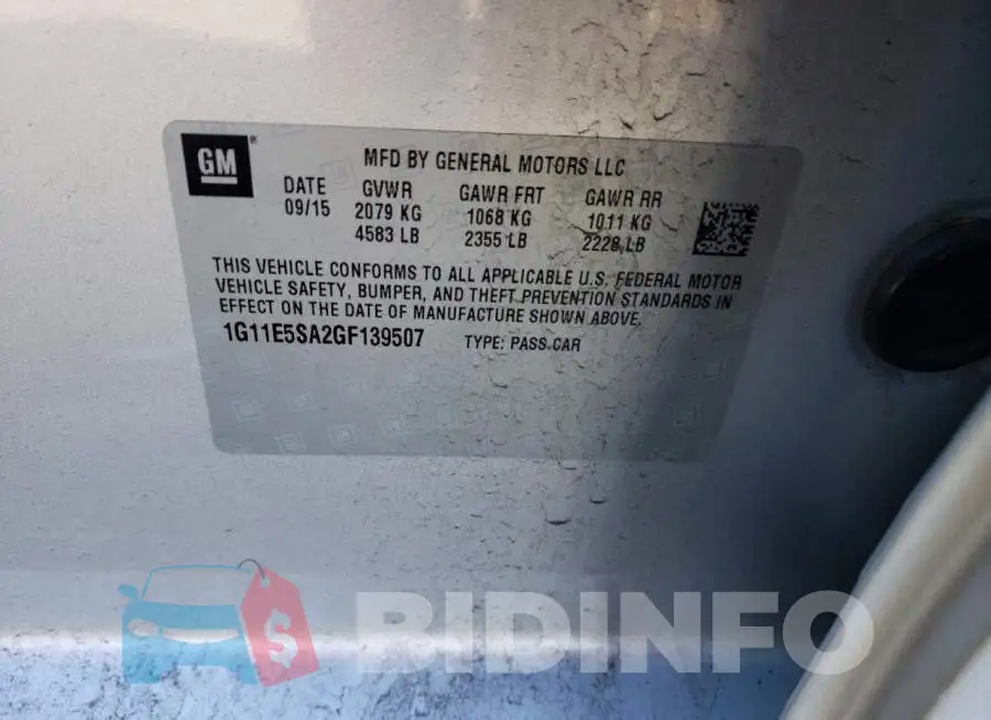 1G11E5SA2GF139507 Photo# 12