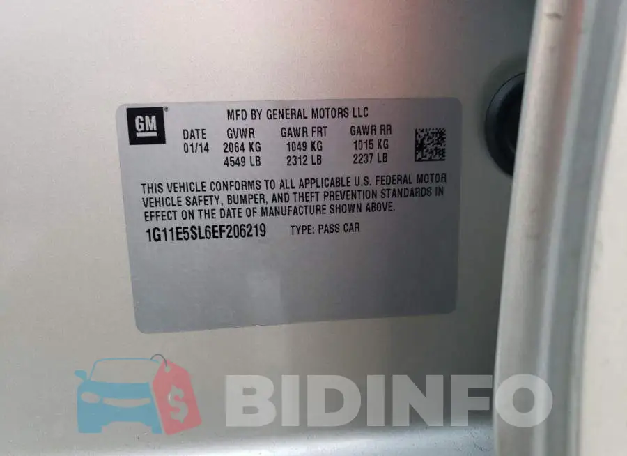 1G11E5SL6EF206219 Photo# 12
