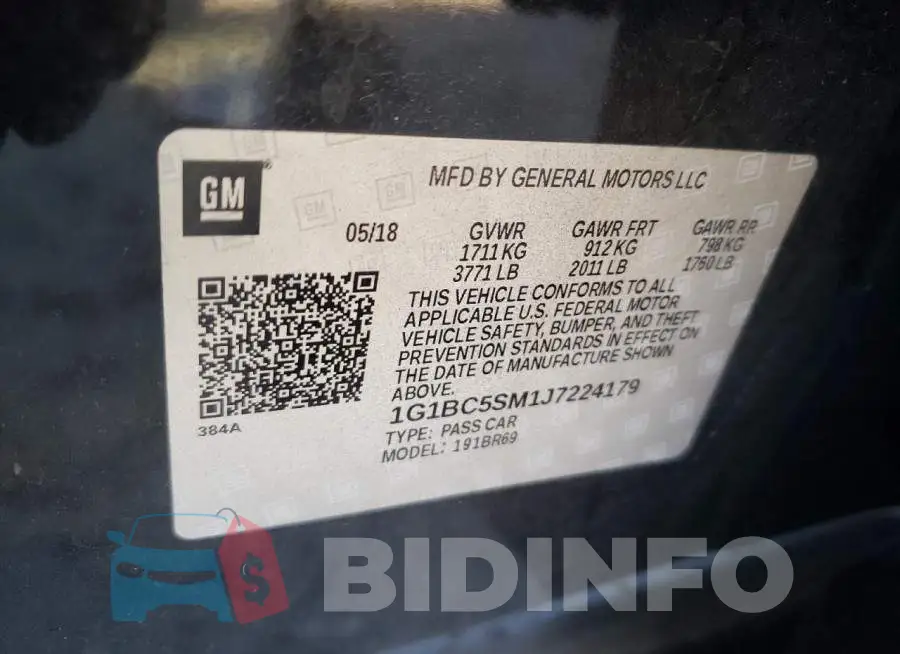 1G1BC5SM1J7224179 Photo# 12