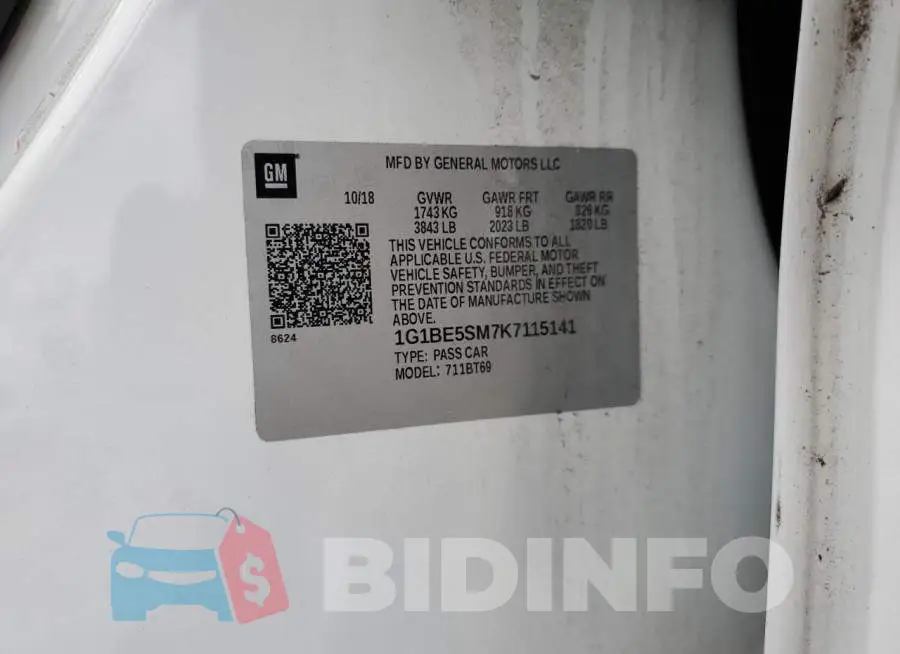 1G1BE5SM7K7115141 Photo# 12
