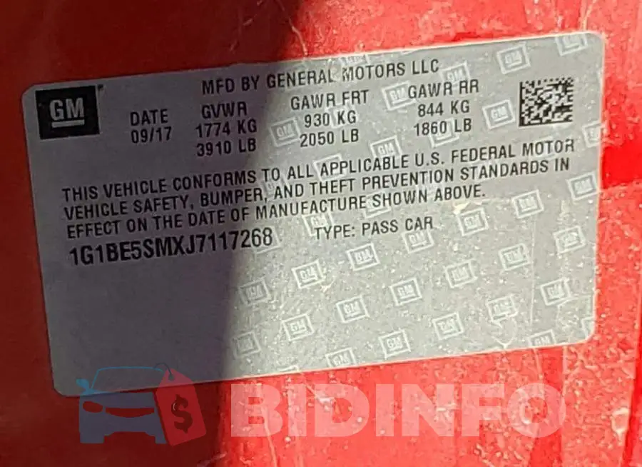 1G1BE5SMXJ7117268 Photo# 12