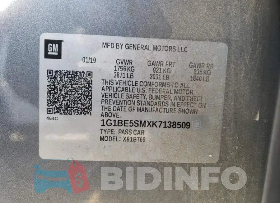 1G1BE5SMXK7138509 Photo# 12