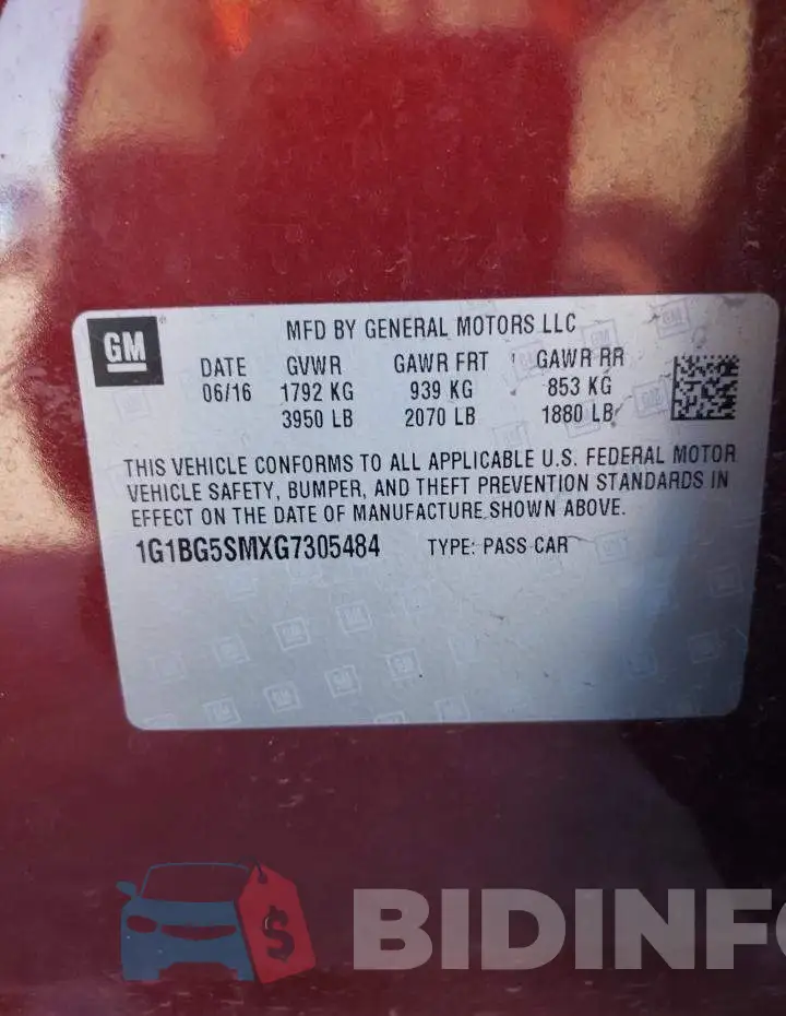1G1BG5SMXG7305484 Photo# 12