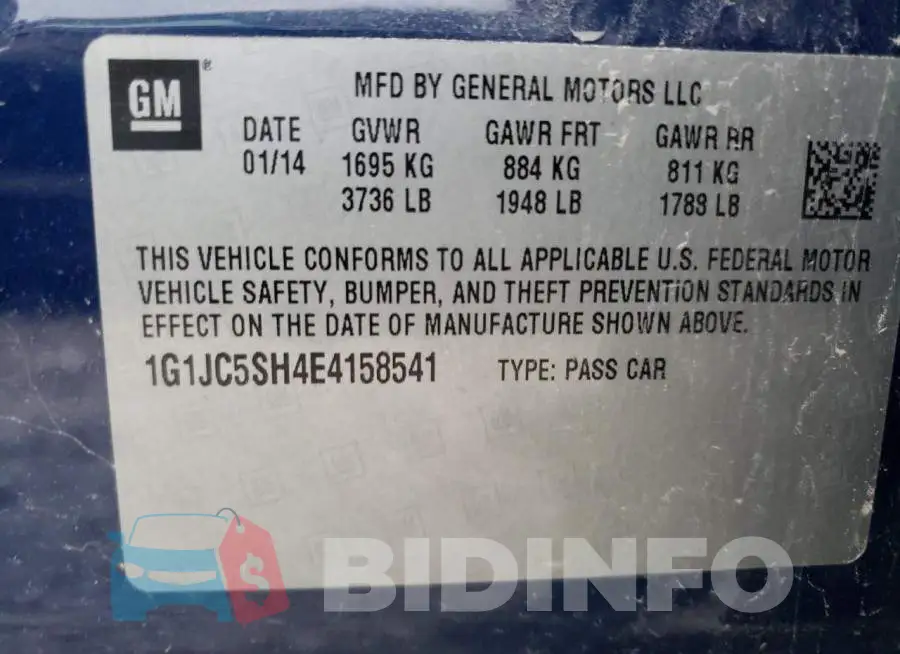 1G1JC5SH4E4158541 Photo# 12