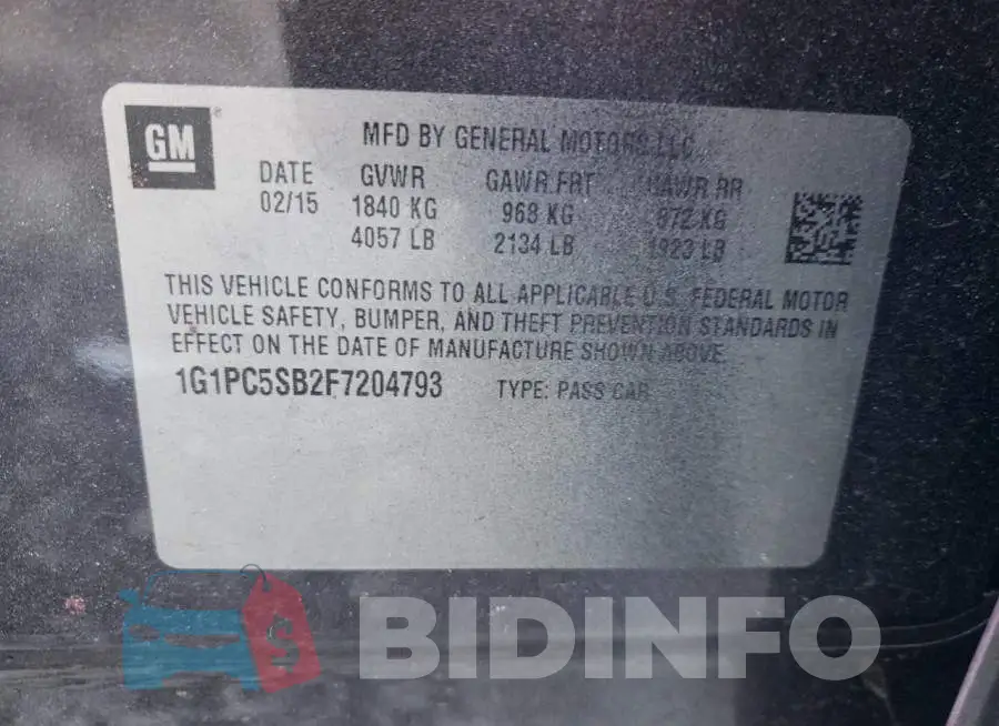 1G1PC5SB2F7204793 Photo# 13