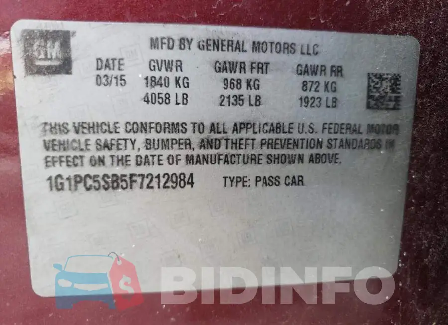 1G1PC5SB5F7212984 Photo# 12