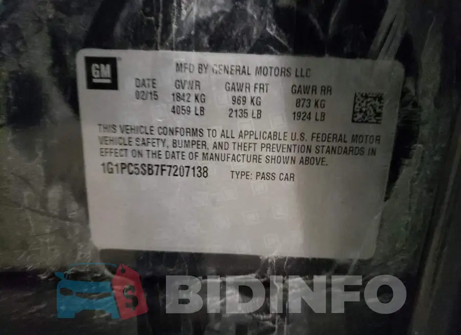 1G1PC5SB7F7207138 Photo# 13