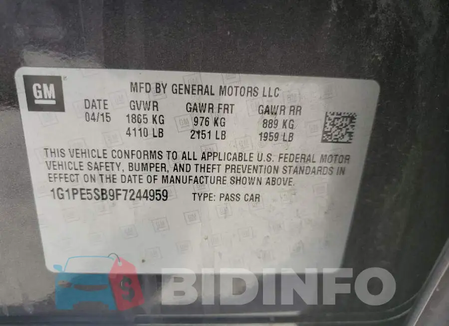 1G1PE5SB9F7244959 Photo# 12