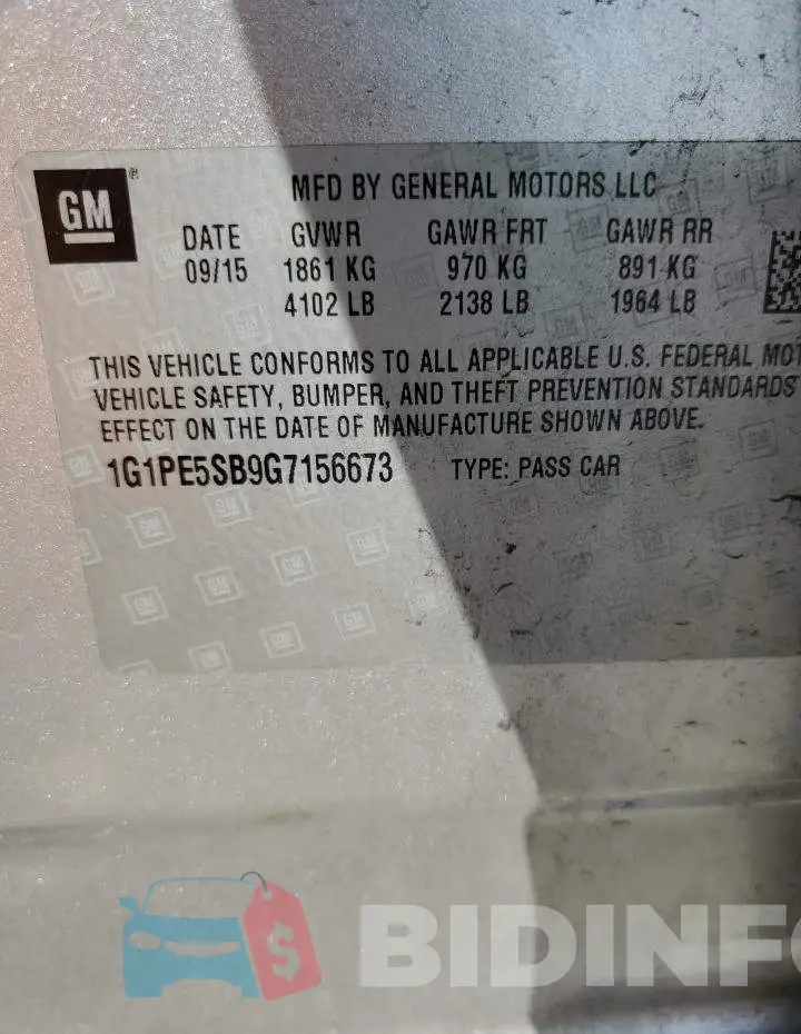 1G1PE5SB9G7156673 Photo# 12