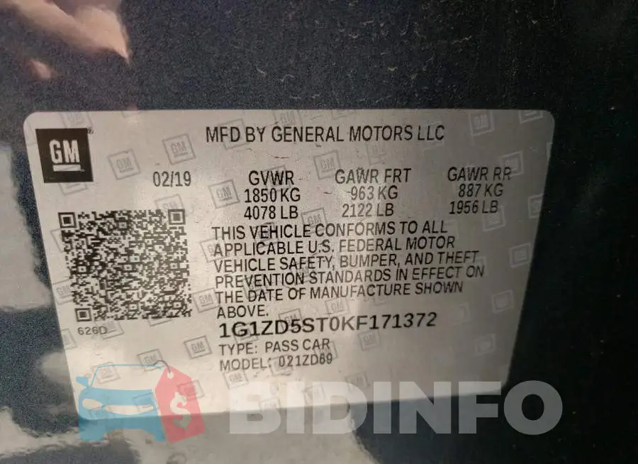 1G1ZD5ST0KF171372 Photo# 10