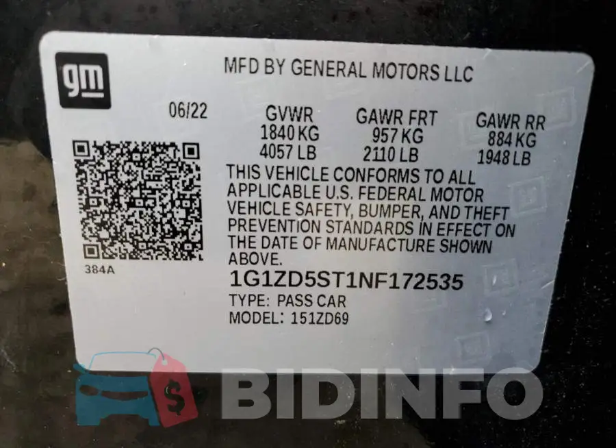 1G1ZD5ST1NF172535 Photo# 12