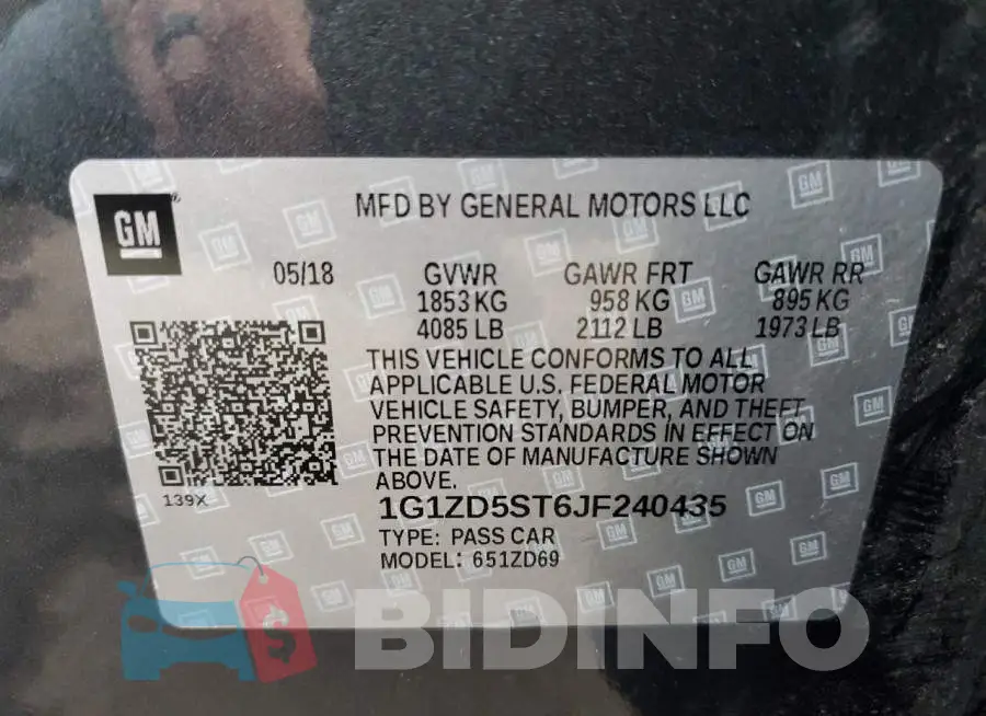 1G1ZD5ST6JF240435 Photo# 12