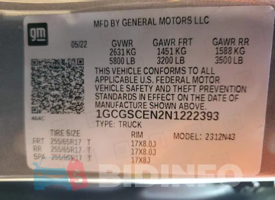 1GCGSCEN2N1222393 Photo# 12