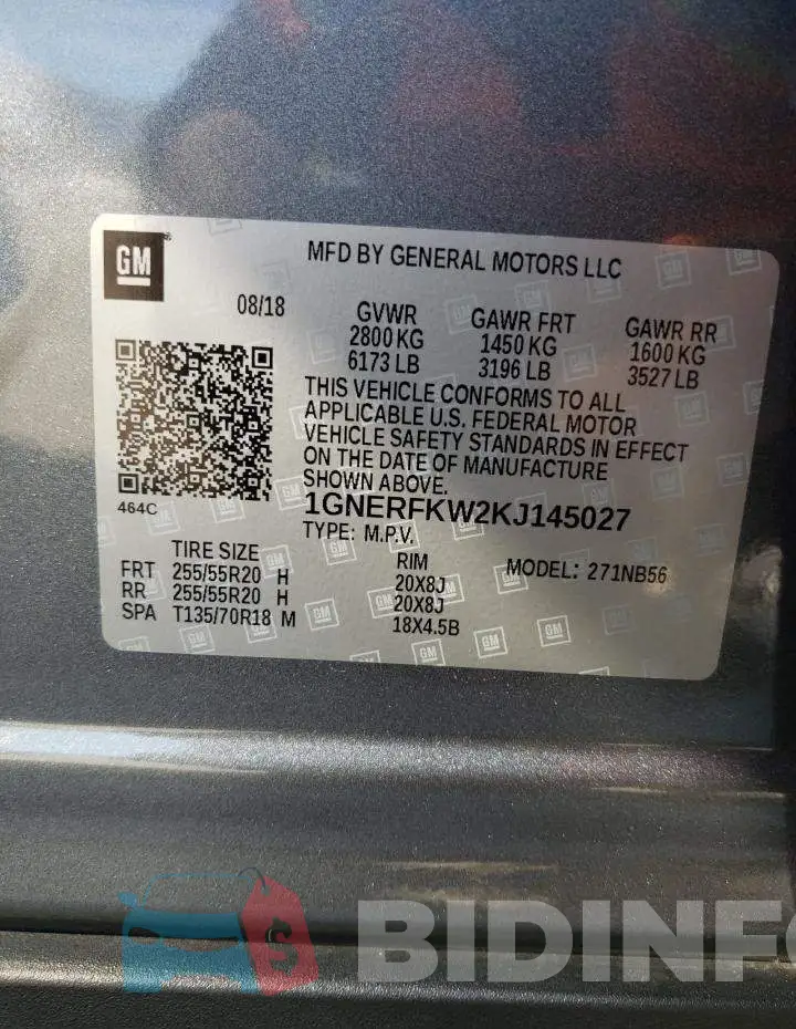 1GNERFKW2KJ145027 Photo# 13