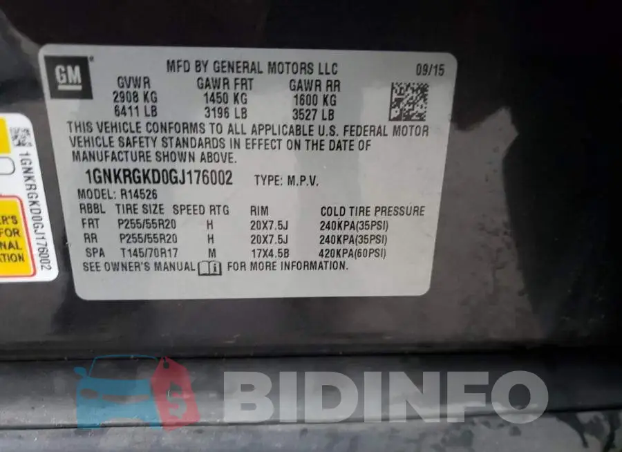 1GNKRGKD0GJ176002 Photo# 13