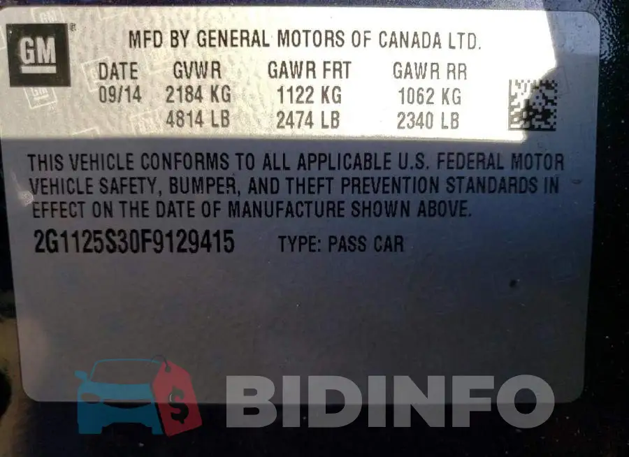 2G1125S30F9129415 Photo# 12