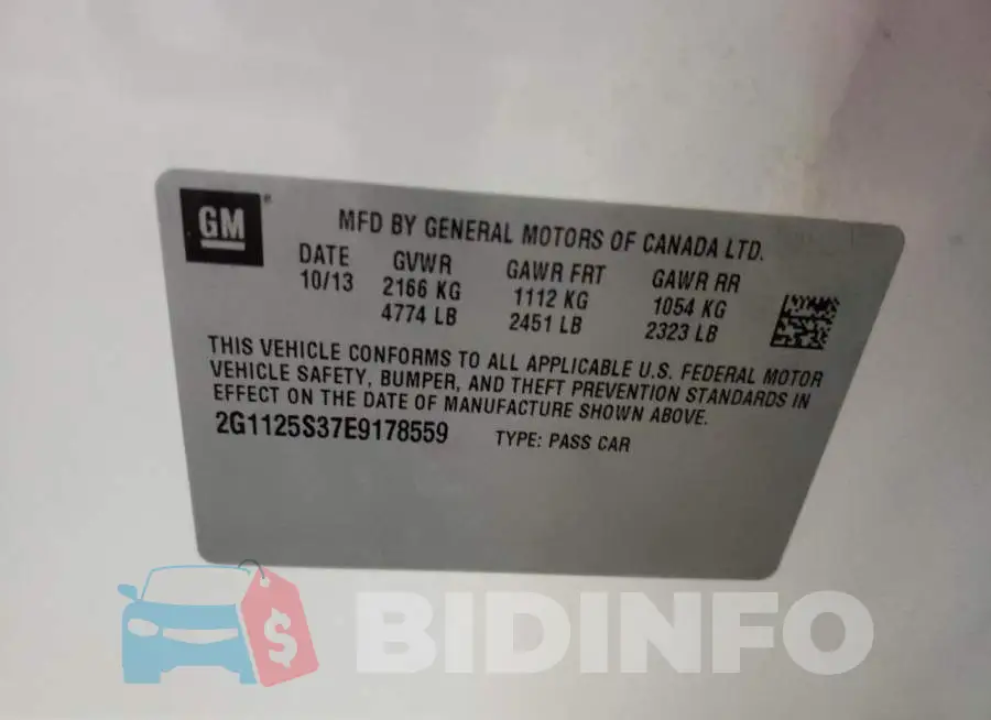 2G1125S37E9178559 Photo# 12