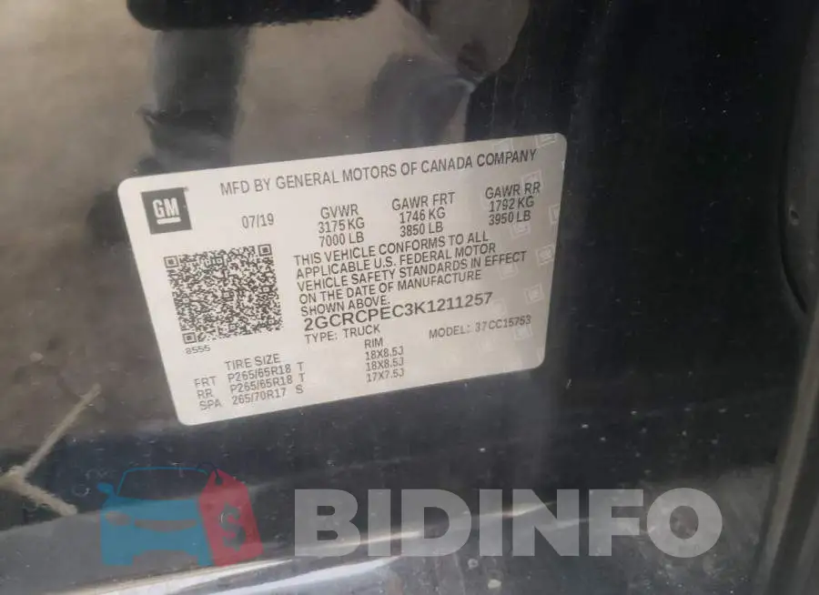 2GCRCPEC3K1211257 Photo# 10