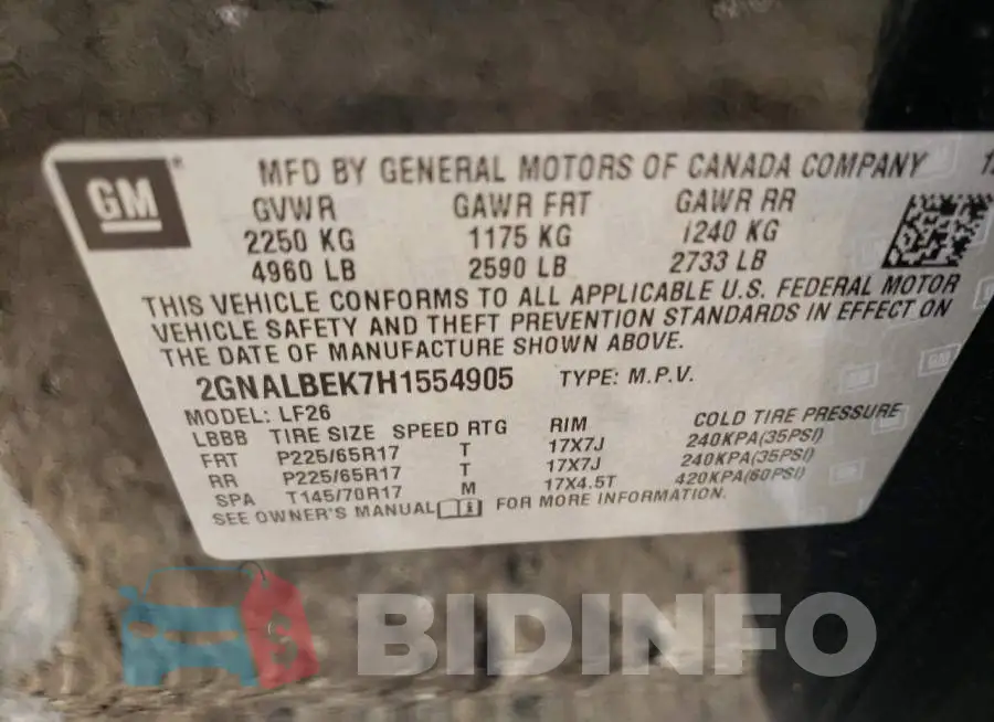 2GNALBEK7H1554905 Photo# 10