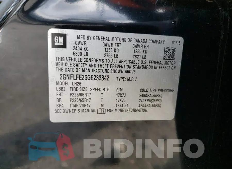 2GNFLFE35G6233842 Photo# 13