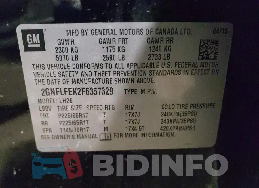 2GNFLFEK2F6357329 Photo# 12