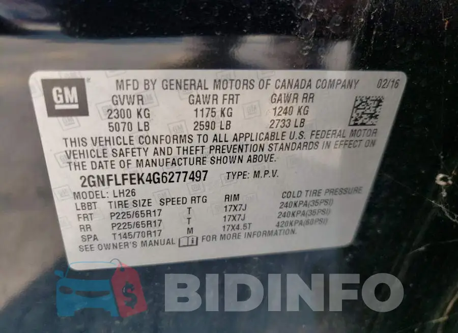 2GNFLFEK4G6277497 Photo# 10