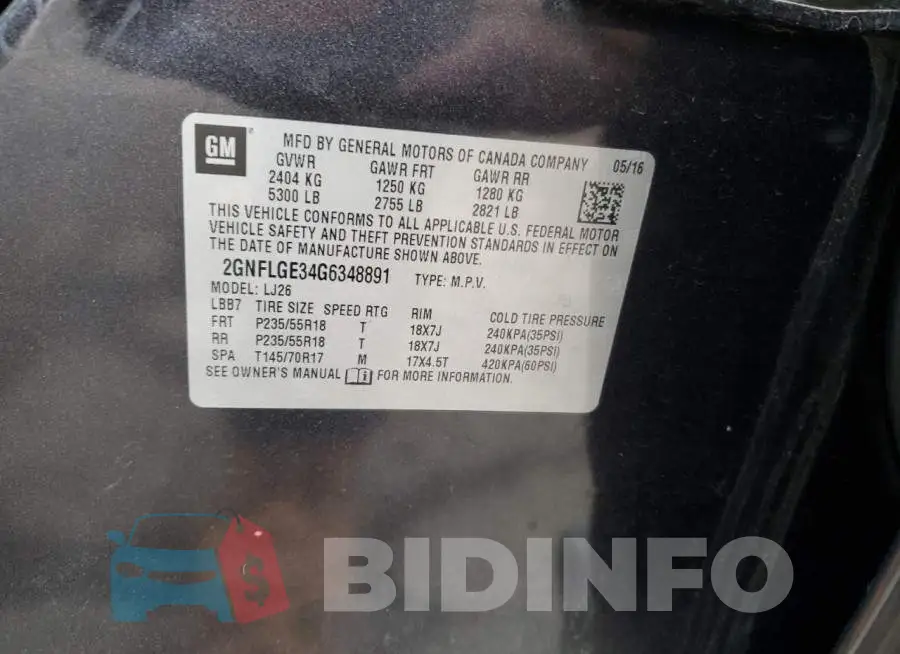 2GNFLGE34G6348891 Photo# 13