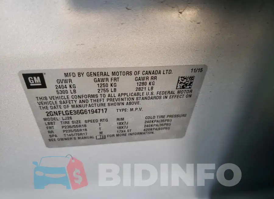 2GNFLGE36G6194717 Photo# 13