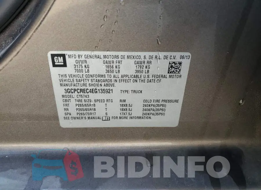 3GCPCREC4EG135921 Photo# 12
