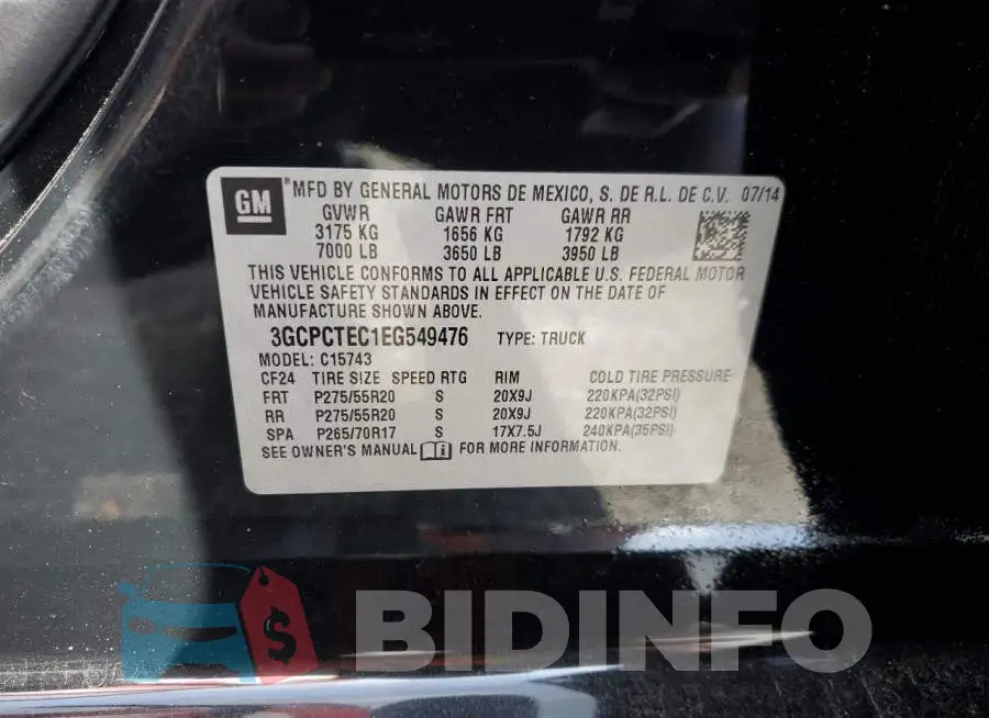 3GCPCTEC1EG549476 Photo# 12