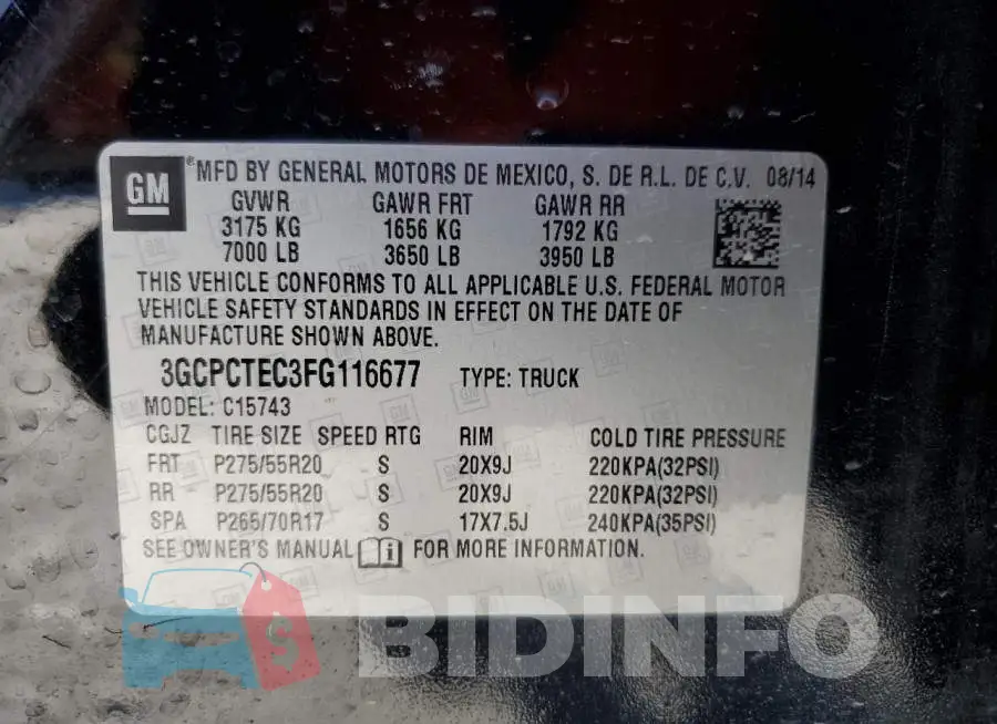 3GCPCTEC3FG116677 Photo# 13