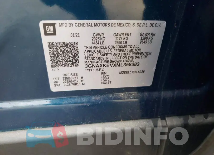 3GNAXKEVXML358383 Photo# 13