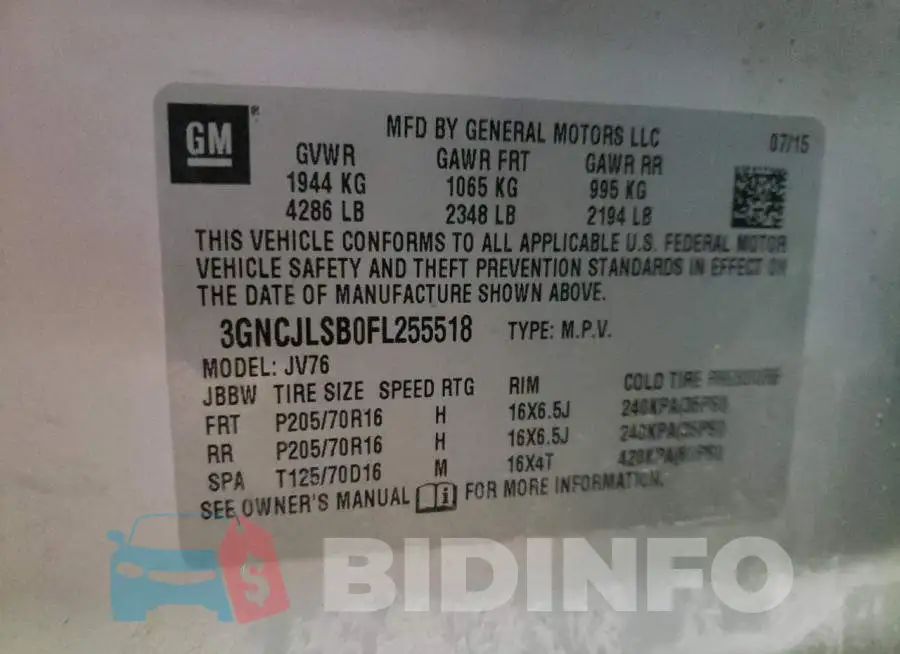 3GNCJLSB0FL255518 Photo# 13