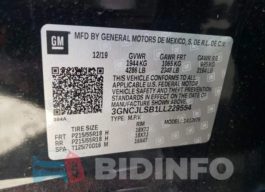 3GNCJLSB1LL229554 Photo# 10