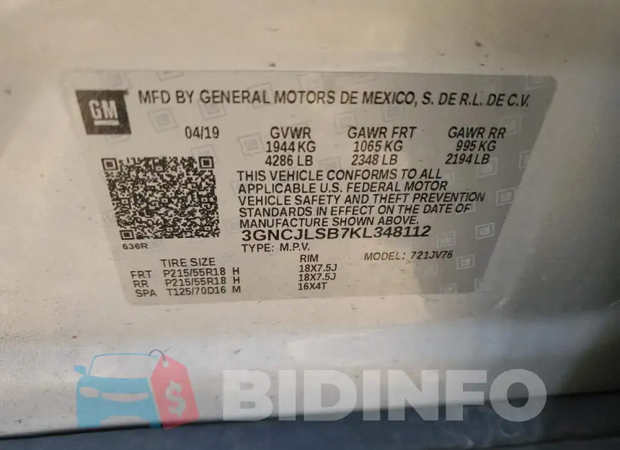 3GNCJLSB7KL348112 Photo# 14