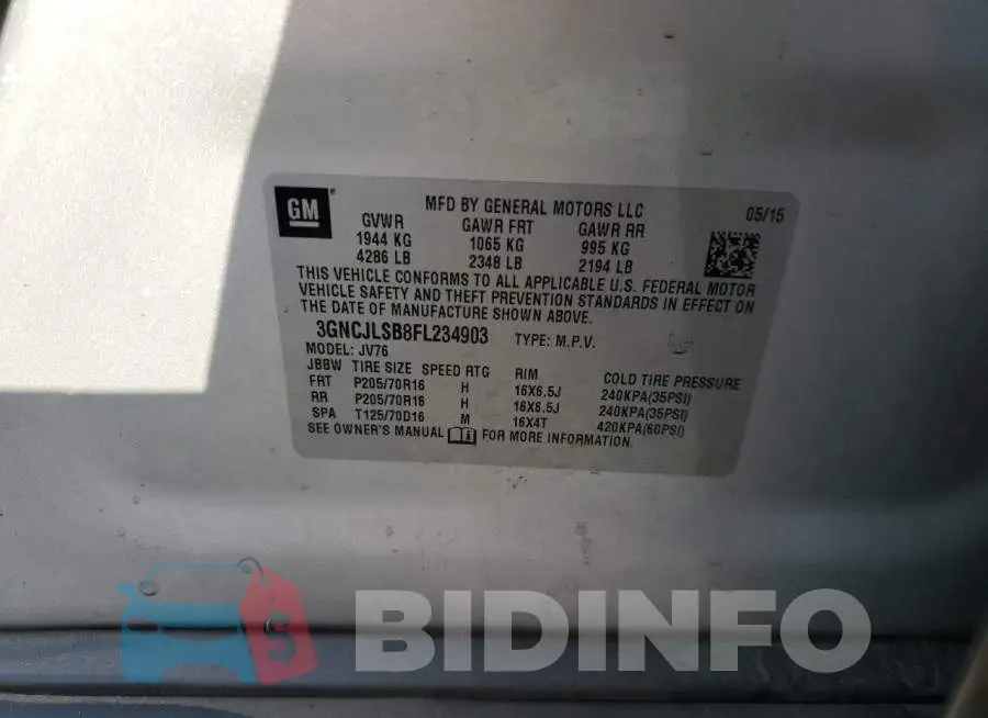 3GNCJLSB8FL234903 Photo# 10