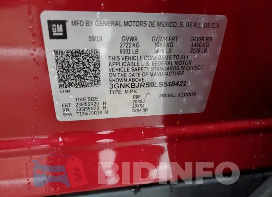 3GNKBJRS9LS548421 Photo# 14