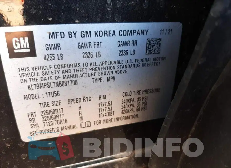 KL79MPSL7NB081700 Photo# 13